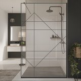 Glazen scheidingswand douche met kleurendruk FRAME RAUTE Glazen scheidingswand douche met kleurendruk FRAME RAUTE