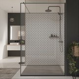 Glazen scheidingswand douche met kleurendruk FRAME SQUARES 2 Glazen scheidingswand douche met kleurendruk FRAME SQUARES 2