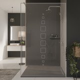 Glazen scheidingswand douche met kleurendruk FRAME SQUARES 4 Glazen scheidingswand douche met kleurendruk FRAME SQUARES 4