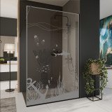Glazen scheidingswand douche met kleurendruk FRAME UNDERWATER