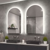 Badkamerspiegel met licht en ronde boog F639L4B