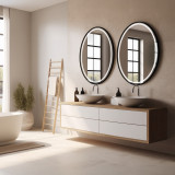 Ronde Smart Home spiegel met lijst KNX/Dali - PLUTO 2SH Ronde Smart Home spiegel met lijst KNX/Dali - PLUTO 2SH