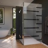 Maatwerk douchecabine met satijnglas, deur aan de zijkant AREA 7/210