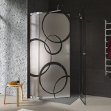 Glas douchecabine met strepen hoekinstap CERCO 3/209