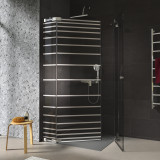 Glas douchecabine met strepen hoekinstap FORRADO 1/209