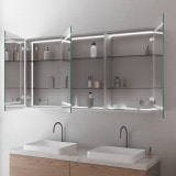 Aluminium badkamerspiegelkast met verlichting - Neckar Aluminium badkamerspiegelkast met verlichting - Neckar