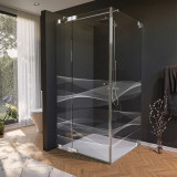 Glas douchecabine deur met zijdecor ARRAY 2/210