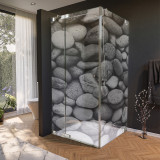 Glas douchecabine deur met zijpaneel met motief STENEN 210