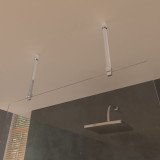 Douchewand grijs getint glas, 8 mm gehard veiligheidsglas, vrijstaand