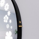 Ronde LED-spiegel met riem zwart JULIET 2R