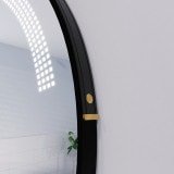 Ronde LED-spiegel met riem zwart OPHELIA 2R
