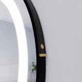 Ronde LED-spiegel met riem zwart PLUTO 2R