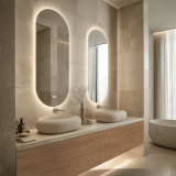 Badkamerspiegel met ronde boog en achtergrondverlichting F609L4K