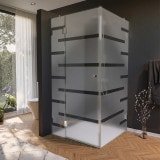 Maatwerk douchecabine met satijnglas, deur aan de zijkant AREA 7/210