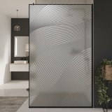 Glazen scheidingswand douche satijnglas met zwarte opdruk FRAME ARRAY 6