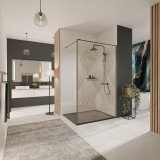 Glazen scheidingswand douche met kleurendruk FRAME ACACIA Glazen scheidingswand douche met kleurendruk FRAME ACACIA