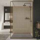 Glazen scheidingswand douche met kleurendruk FRAME BLOSSOM 2