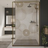 Glazen scheidingswand douche met kleurendruk FRAME CIRCLE Glazen scheidingswand douche met kleurendruk FRAME CIRCLE