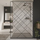 Glazen scheidingswand douche met kleurendruk FRAME CROSSLINE Glazen scheidingswand douche met kleurendruk FRAME CROSSLINE