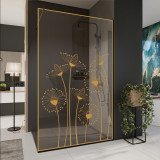 Glazen scheidingswand douche met kleurendruk FRAME DANDELION Glazen scheidingswand douche met kleurendruk FRAME DANDELION