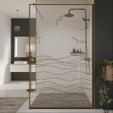 Glazen scheidingswand douche met kleurendruk FRAME MEER 3