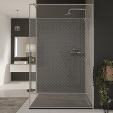 Glazen scheidingswand douche met kleurendruk FRAME SQUARES 2 Glazen scheidingswand douche met kleurendruk FRAME SQUARES 2