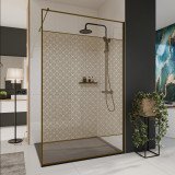 Glazen scheidingswand douche met kleurendruk FRAME SQUARES Glazen scheidingswand douche met kleurendruk FRAME SQUARES