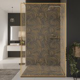 Glazen scheidingswand douche met kleurendruk FRAME VORTEX Glazen scheidingswand douche met kleurendruk FRAME VORTEX