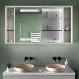 Verlichte badkamerspiegelkast met schuifdeuren - Gera 2