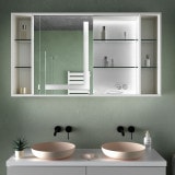 Verlichte badkamerspiegelkast met schuifdeuren - Peene 2