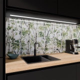 Keuken spatwand ESG glas 6mm met keramische kleurenprint BIRKE 1