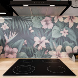 Keuken spatwand ESG glas 6mm met keramische kleurenprint BLUMEN 4