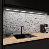 Keuken spatwand ESG glas 6mm met keramische kleurenprint KIESELSTEINE 1