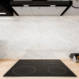 Keuken spatwand ESG glas 6mm met keramische kleurenprint LEAVES 1