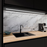 Keuken spatwand ESG glas 6mm met keramische kleurenprint MARMOR WIT 1