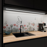 Keuken spatwand ESG glas 6mm met keramische kleurenprint MOHN 1