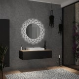 Ronde LED spiegel met glazen omlijsting Lisandra 2 Ronde LED spiegel met glazen omlijsting Lisandra 2