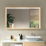 Verlichte spiegel met houten lijst - Madera 3