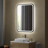 LED-spiegel met ronde hoeken Gedeeltelijk gelakt - F582L4RTL Zwart LED-spiegel met ronde hoeken Gedeeltelijk gelakt - F582L4RTL Zwart