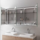 Aluminium badkamer spiegelkast met LED - Line Aluminium badkamer spiegelkast met LED - Line