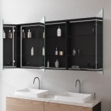 Zwarte aluminium spiegelkast met verlichting - Lech/Zwart Zwarte aluminium spiegelkast met verlichting - Lech/Zwart