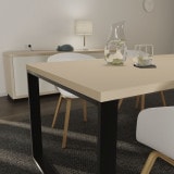 Beige tafelblad op maat gemaakt 38 mm, bureau/eettafelblad