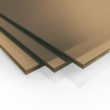 Glazen tafelblad van 6 mm brons Gehard-glas Parsol®.
