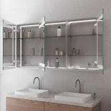 Badkamerspiegelkast in verlicht aluminium - Werra