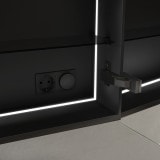 Zwarte aluminium spiegelkast met verlichting - Lech/Zwart Zwarte aluminium spiegelkast met verlichting - Lech/Zwart