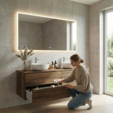 Dubbele wastafelmeubel op maat - Sylt 08A