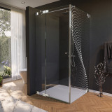 Glas douchecabine deur met zijdecor DOT 8/210