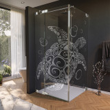 Glas douchecabine deur zijdelings met motief SCHILD KRUIS 210