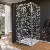 Glas douchecabine deur zijdelings met motief SPA 1/210