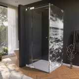 Glas Douche cabine deur zijdelings met motief ZEE 1/210